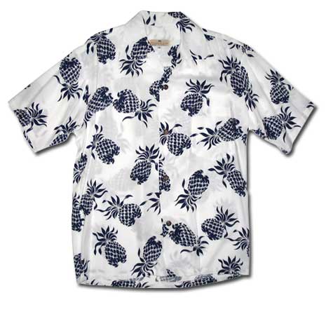 Pineapple Print Hawaiian Shirt | Black